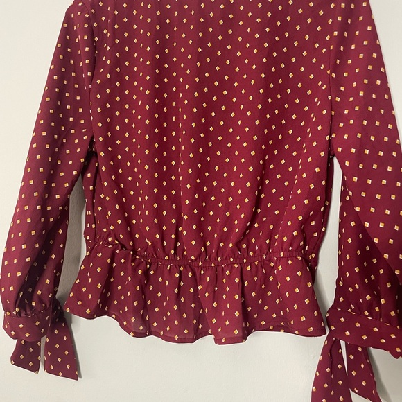 Mine Burgundy Polka Dot Blouse - Picture 8 of 8